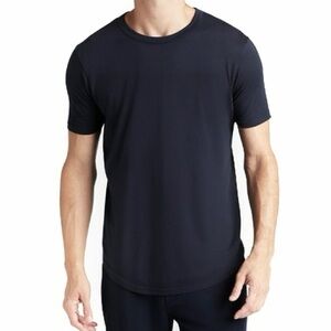 GOODLIFE Made in USA Midweight Cotton Slub Scallop Tee (Navy)